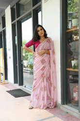 Heer Pink Georgette Saree